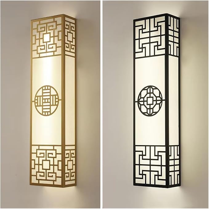 Chinese Style Bedroom Wall Lamp Strip Shaped Zen Background Wall Bedside Lamp Living Room,Ideal for Bedroom