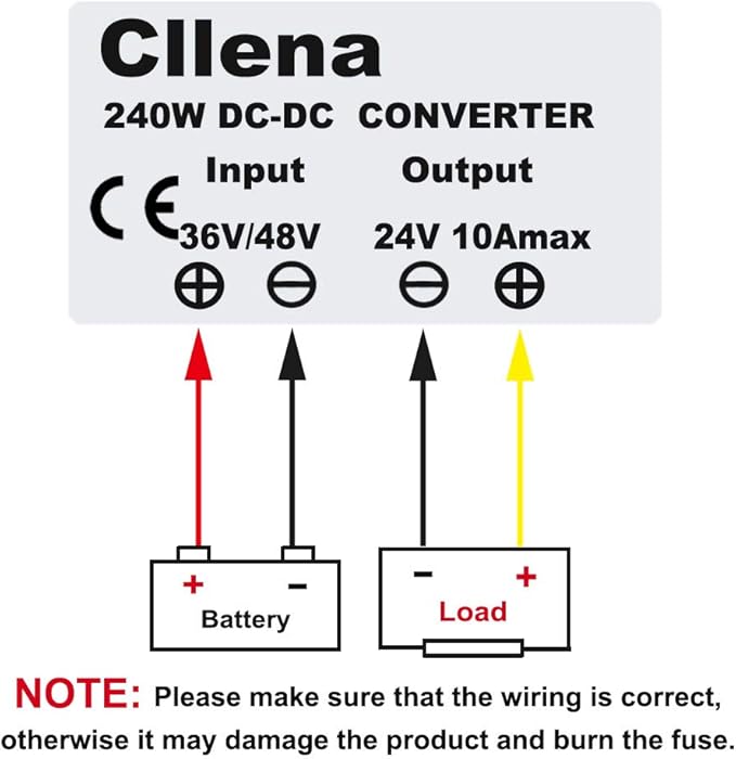 Cella DC 36V to 24V 10A 240W Converter, Waterproof DC Buck Transformer Power Supply