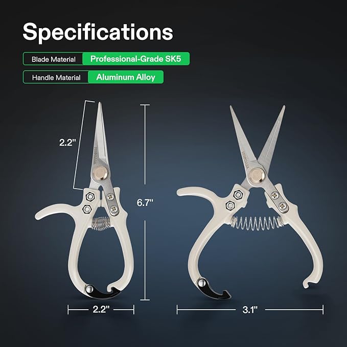 VIVOSUN Pruning Shears for Gardening, Lightweight Plant Pruners for Gardening, Garden Scissors for Cutting Flowers, Trimming Branches, Indoor Plant Scissors, Stylish Garden Gifts for Women