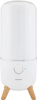 Homedics Ultrasonic Humidifier, Bedrooms and Home Offices, 0.97-Gallon Tank, 45-Hour Runtime, Visible Ultra-Quiet Cool Mist, Aromatherapy, Demineralization Cartridge, Night-Light, Auto-Off, White
