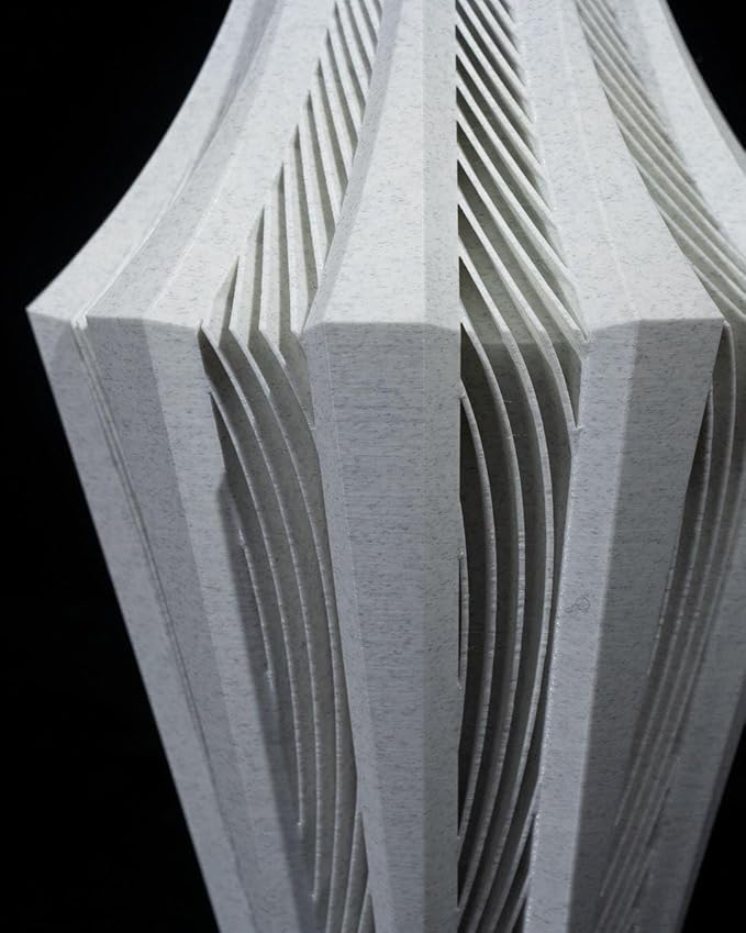 Aether Gray Vase – Modern Architectural Design | Eco-Friendly Home Decor (Primary color:Green;)