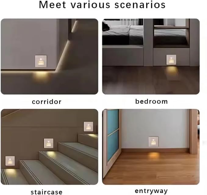 1 Pack Recessed Motion Detector Sensor Led Stair Light Wall Lamp Sconce Lighting Step Stairway Aisle Lamps Basement Passage Footlights
