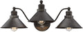 Kira Home Welton 25.5" 3-Light Modern Farmhouse Vanity Light with Funnel Shades, Industrial Dark Bronze Wall Sconce Bathroom Light, Brushed Dark Bronze Finish