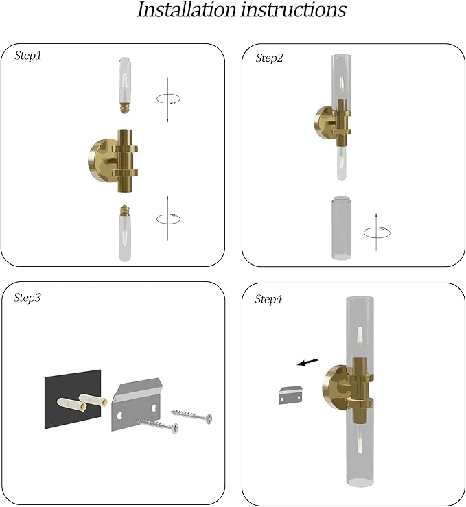 10000mAh Wireless Wall Sconces Set of 2, Rechargeable Battery Operated Wall Lights Remote Control Black & Gold No Hardwired Timer Dimmable Glass Wall Sconce for Living Room Bedroom Entryway, 16.5 Inch