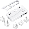 BESTEK 220v to 110v Voltage Converter, US to Europe Converter for Hair Straightener/Curling Iron, 250W Power Converter for European Travel, (EU/UK/AU/JP/India/South Africa Universal Plug Adapter)