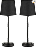 Cordless Table Lamps Set of 2 – Battery Operated Lamp with 7500mAh Rechargeable Battery, Stepless Dimmable Black Lamps with Black Shade, Wireless Lamps for Dining Room & Nightstand (Bulbs Included)