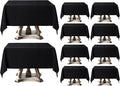 Square Tablecloth 52 x 52 Inch Black 10 Pack Tablecloths Stain-Wrinkle Resistant Washable Polyester Table Cloths for Holiday, Buffet Parties,and Wedding