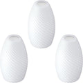Leading Lighting 4.7" Handblow Art Glass Lamp Shade Pendant Ceiling Chandelier Wall Sconce Light Replacement Oval Glass Shade Fixture (White Glass 3 Pack)