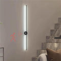 LED Long Strip Wall Lights with Motion Sensor Wall Lamp 3000K/4000K/6000K Wall Modern Simple Aluminum Mounted Indoor Bedside Decoration Light Living Room(Black White Light,60cm)