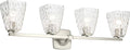 Kichler Marant 33.25" 4-Light Bathroom Vanity Light Fixture with Clear Water Glass in Brushed Nickel, Modern Wall Mount Over Mirror for Powder Room (33.25" W x 9.5" H), 55217NIWTR