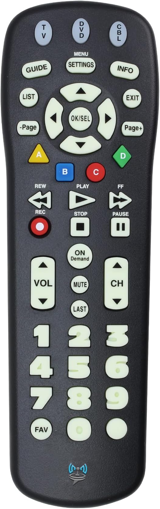 SatelliteSale TV Remote Control UR3-SR3S Big Button Remote Control Replacement for Spectrum Set-top Cable Boxes