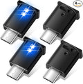 Frienda 4 Pieces Mini USB LED Light, Car LED Interior Lighting 5v Smart USB Atmosphere Light, Laptop Keyboard Office Decoration Night Lamp, Adjustable Brightness, 8 Colors (Type C)