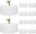 10 Pack 120 Inch Round Tablecloth, Stain and Wrinkle Resistant Polyester White Table Cloth, Washable Decorative Round Table Cover for Dining, Buffet Parties & Wedding