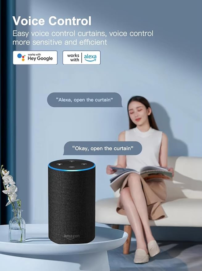 Hidden WiFi Smart Curtain Track System, 2.0N.m <30dB Quiet Brushless Motor, Automatic Ripple Fold Drapery Opener with Remote, Alexa & Google Home, 132lb Load, SX-X20 (3 meters (118.1 inches))