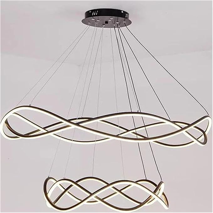 Modern Home Decor Led Lights Pendant Light Lamps for Living Room Chandeliers for Dining Hanging Indoor Lighting,Modern LED Chandelier(APP with RC Dimmable,Gold-D80 50cm)