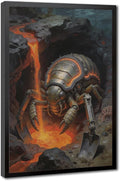 Framed Steampunk Mechanical Trilobite Wall Art - Volcanic Underwater Retro Poster for Garage Apartment Decor 20x30in