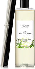 LOVSPA Zen White Tea & Ginger Diffuser Oil - Essential Oils for Diffuser Refill & Air Freshener Room Spray - Long-Lasting & Natural Home Fragrance, Scented Oil for Diffusers, USA Made, 8 oz