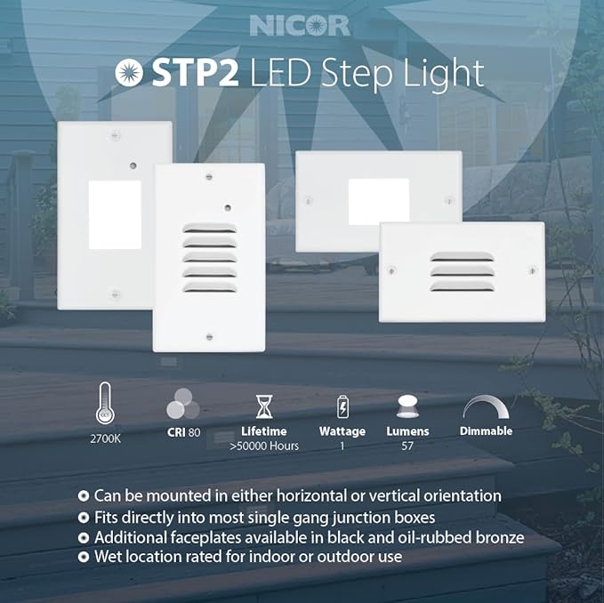 NICOR Lighting STP2 Frosted Oil-Rubbed Bronze LED Step Light (STP2F120OB)
