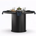 Farini 43" Round Dining Table for 4-6,Modern Kitchen Room Table with Wood Top & Sturdy Metal Base,Black