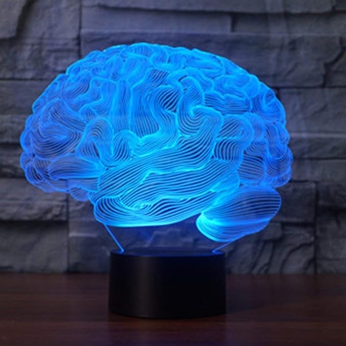 Creative 3D Brain Night Light 16 Colors Changing USB Power Remote Control Touch Switch Decor Lamp Optical Illusion LED Table Desk Lamp