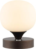 JONATHAN Y 6.13" Oil Rubbed Bronze Modern Cordless Rechargeable LED Table Lamp, Frosted White Glass Shade, Touch Dimmable Mini Accent Light for Bar, Bedroom, Nightstand JYL7112A