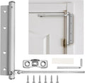 Automatic Door Closer Stainless Steel Soft Close Safety Spring Door Closer for Home Hotel with Screws, Brushed Nickel