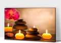 Zen Wall Art Decor, Modern Bathroom Zen Decor Wall Art, Large Zen Relaxing Canvas Wall Art for Spa Room Decor, Black Pebble and Lighted Candles Zen Art Prints for Office & Spa Wall Decor 28x40 Inches