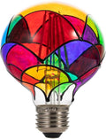 I-SHUNFA Stained Glass Edison LED Light Bulb, E26 Standard Base 6 Watts Heatless (G80) Globe Shape LED Light Bulbs for Home Party, Recreation Room,Balcony,Garden,Christmas Decoration