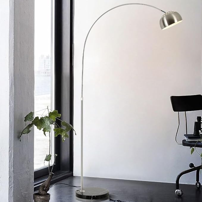Corner Floor Lamp Modern Simple Floor Lamp Nordic Living Room Office Marble Decorative Stainless Steel Lamps Ambient Reading(Medium)
