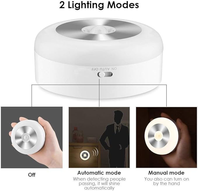 Motion Sensor Night Light, Smart Night Light for Kids, LED Stairs NightLight Stick-On Closet Light Wall Motion Activated Lamp Warm White Light Sensor Night Lights