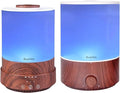 BlueHills Premium Set of Two Large 2500 ML and 4000 ML XL Essential Oil Diffusers Humidifier Combo for Large Room Home with Décor LED Lights Great Gift – Value Pack of Dark Wood Grain