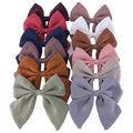 Original Linen Bow Hair Clips Girls Women Large Sailor Bows Baby and Mom Hair Alligator Clips White Navy Neutral Bow