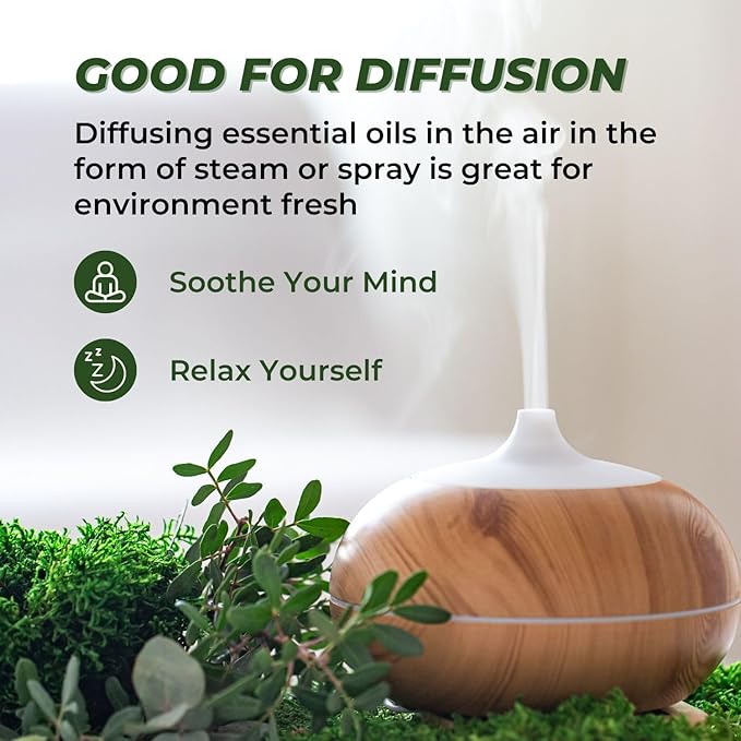 Essential Oils Set (Eucalyptus, Lavender, Lemongrass, Peppermint, Tea Tree, Orange) for Diffuser, Topical Skin, Body, Natural Home Fragrance Gift for Women & Men