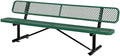 Global Industrial 8'L Heavy Duty Expanded Metal Mesh Bench with Backrest with Steel Frame, Portable Outdoor Bench, 1000 lbs Capacity, Green, 96" L x 24" W x 33" H