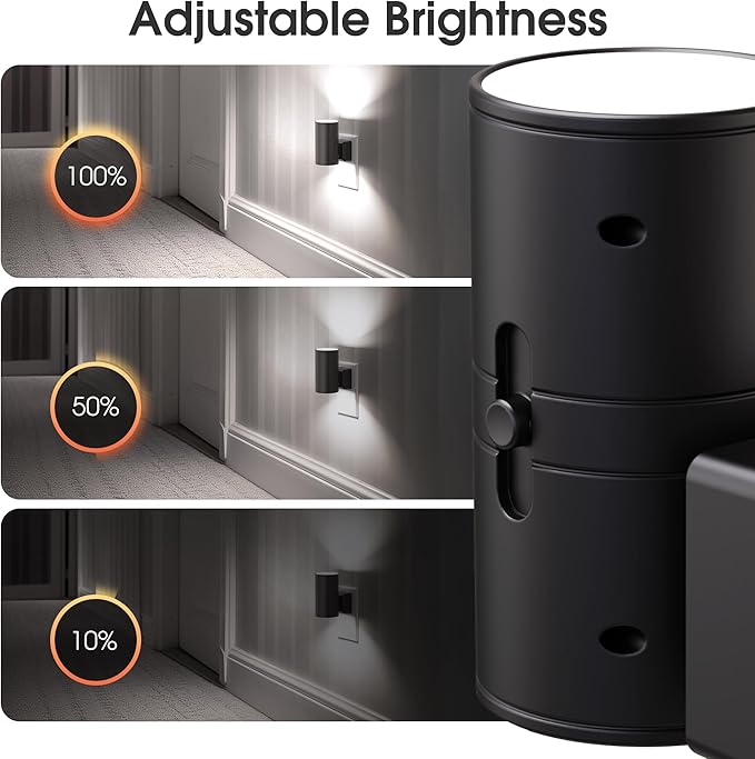 Briignite Night Lights Plug into Wall, Modern LED Night Light Plug in, Dusk to Dawn Sensor, 5000K Daylight, 0-100LM Adjustable Brightness, Dimmable NightLight for Hallway, Bedroom, Stairway, 2 Pack