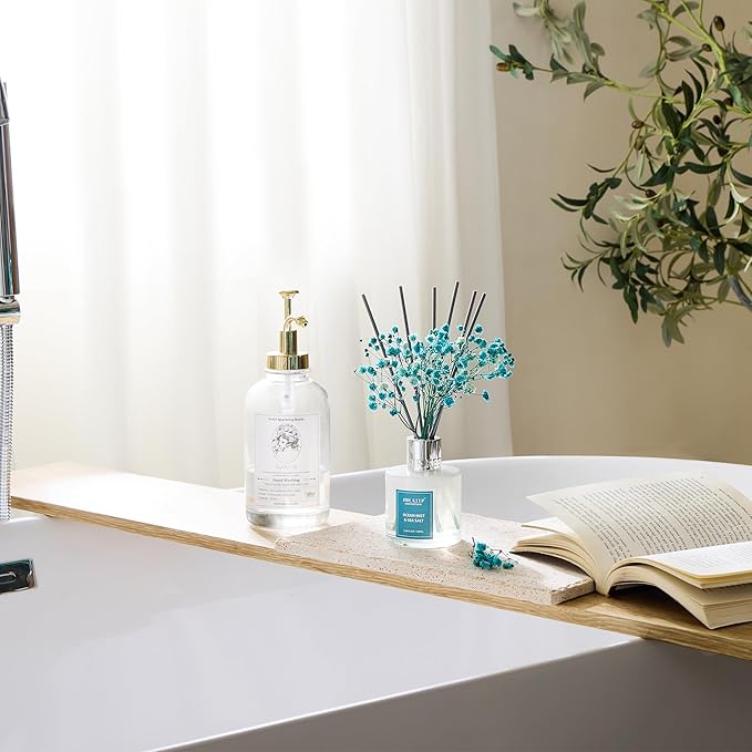 Airkeep Reed Diffuser Set,3.38 fl oz (100 ml) - Ocean Mist&Sea Salt Oil Diffusers with 8 Reed Sticks,Home Fragrance Reed Diffuser for Bathroom Shelf Decor