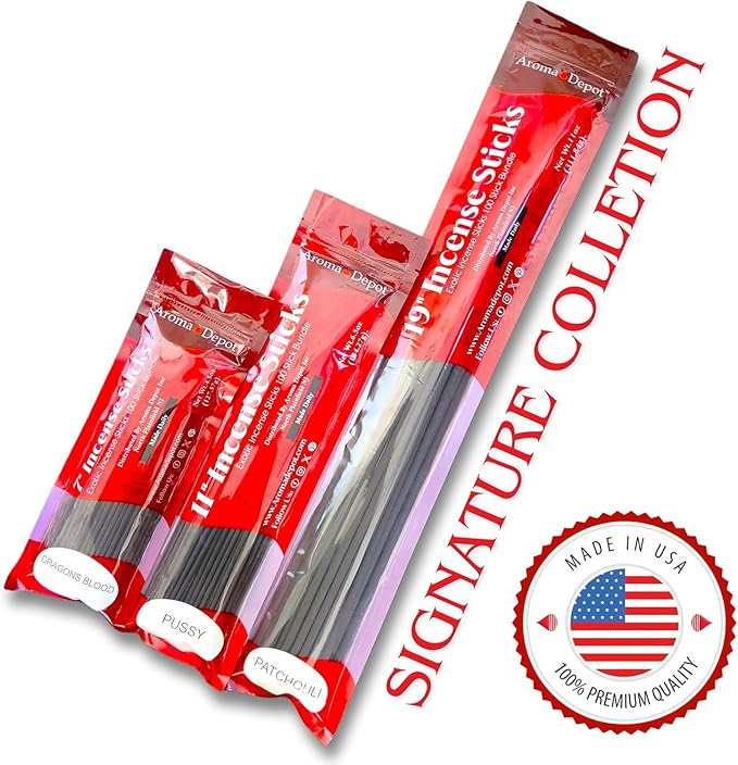 Black Paspberry Vanilla 11'' Incense Sticks. Approx. 85 to 100 Sticks Per Bundle, Each Natural Stick Burns for 45 mins to 1 Hour Each. Long Lasting. Guarantee 100% Pure
