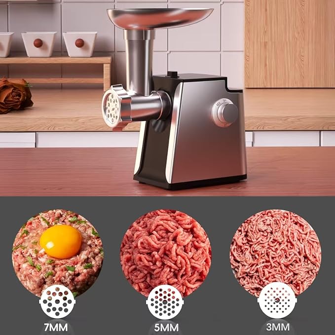 Electric Meat Grinder 2800W Sausage Stuffer Maker 4-In-1 Vegetable Shredder With 3 Slice, Shred Blades,5 Blades,Sausage Stuffer,Kubbe Kit For Home Kitchen Use