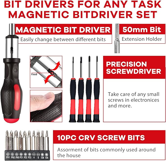 jar-owl Powerful Brushless Motor 21V Cordless Drill Set, 319 in-lb Torque, 0-1350RMP Variable Speed, 10MM 3/8'' Keyless Chuck, 25+1 Clutch, 1.5Ah Li-Ion Battery & Charger for Home Tool Kit