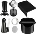 Espresso Accessories,6 PCS Espresso Machine Accessories Kit,Coffee Tamper Tools Set with Espresso Tamper,Coffee Tamping Mat,WDT Distribution Tool,Knock Box,Dosing Funnel and Puck Screen(58mm)