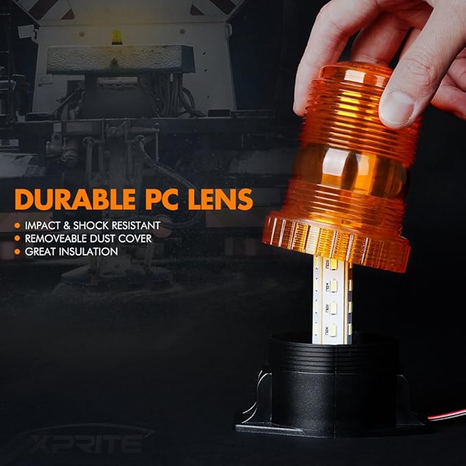 Xprite 30 LED Amber Forklift Beacon Strobe Light Safety Warning Flashing Lights for 10-110V Mower, ATV, Trucks, Tractor, Golf Carts, UTV, Cars, Bus-4PCS