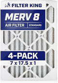 Filter King 7x17.5x1 Air Filter | 4-PACK | MERV 8 HVAC Pleated A/C Furnace