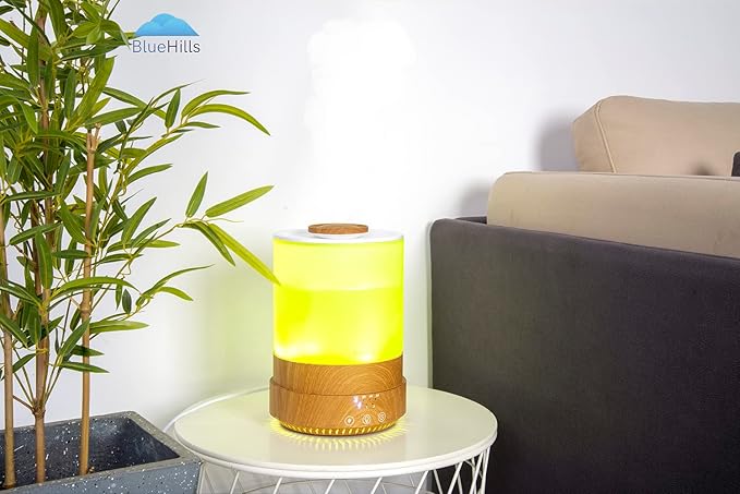 BlueHills Premium Set of Two Large 2000 ML and 2500 ML XL Essential Oil Diffusers Humidifier Combo for Large Room Home with LED Lights Great Gift – Value Pack of Wood Grain.