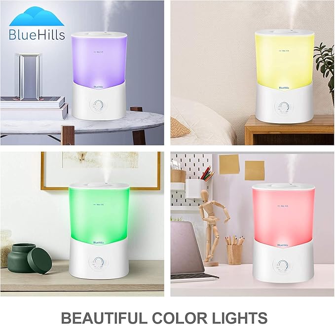 BlueHills Premium Large 2300 ML and 3000 ML XL Essential Oil Diffusers Humidifier Combo Set of 2 for Large Room Home with Décor LED Lights Great Gift – Value Pack of White