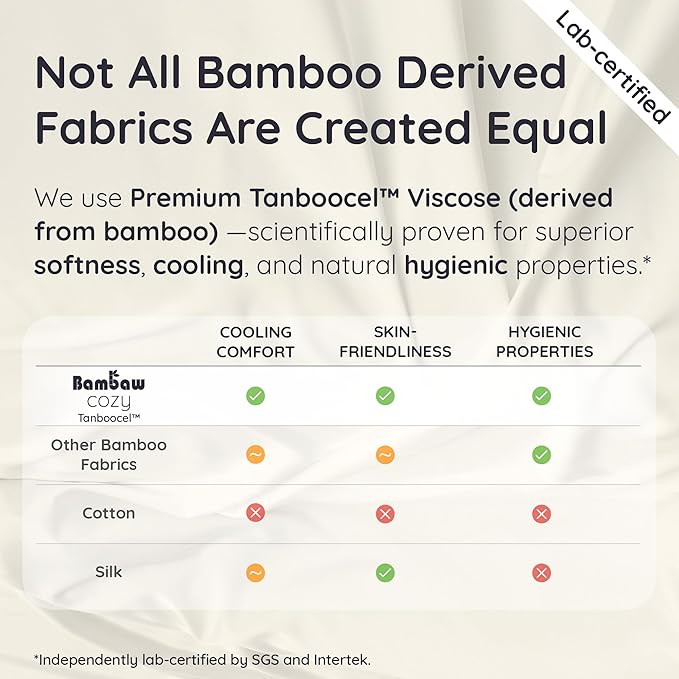 Bambaw 100% Viscose Derived from Bamboo Sheets California King Size Set – 4pcs Super Soft Bedding Set, Cooling Bed Sheet, Hotel Luxury Bed Sheets Set, Deep Pockets Fits Up to 16'' Mattresses (Ivory)