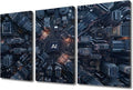 Canvas Wall Art Motherboard Digital Chip Decor AI Advanced Circuitry Picture Canvas Digital Intelligence Hub Wall Art for Living Room Stretched and Framed Picture Artwork for Home Decor (36" Wx24 H)