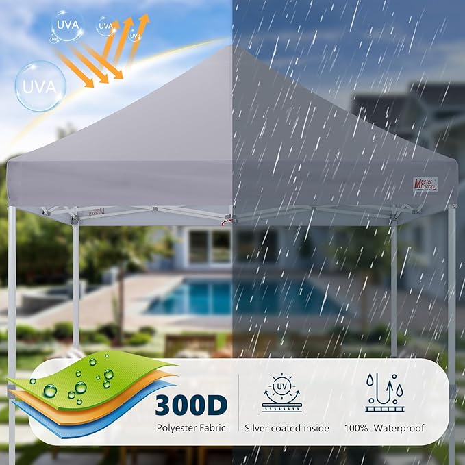 MASTERCANOPY Pop Up Canopy Tent Commercial Grade 10x10 Instant Shelter (Grey)