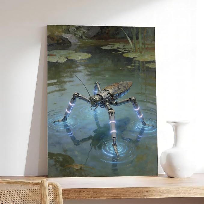 Framed Modern Sci Fi Wall Art for Living Room And Studio Futuristic Minimalist Decor 24x36inch(60x90cm)