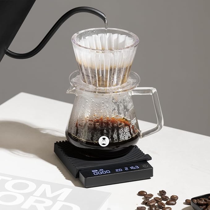 TIMEMORE Basic Mini Coffee Scale, Multifunction Electronic Espresso Scale, Weigh Digital Drip Cone Scale with Timer, Ultra Thin and LightMini Digital Food Kitchen Scale for Baking, Cooking