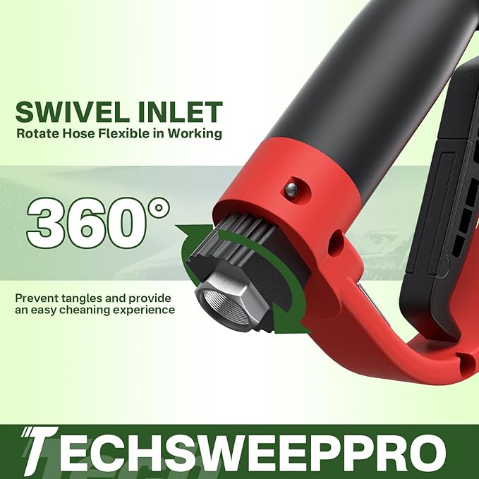 5000PSI Pressure Washer Gun and Hose Kit, 50FT Kink Resistant Steel Braided Power Washer Hose with 3/8" Swivel Quick Connector and M22 14mm Adapters Replacement/30 Extension Washer Wand